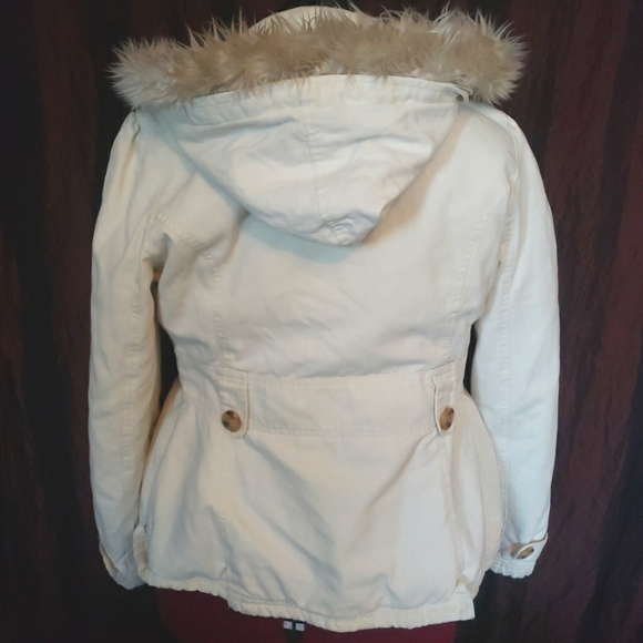 Billabong Ivory Colored Peacoat with Removable Hood - Picture 2 of 3